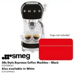 The Good Guys Smeg 50s Style Espresso Coffee Machine - Black offer
