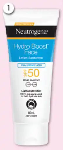 Good Price Pharmacy Neutrogena Hydro Boost Face Lotion Sunscreen offer