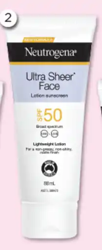 Good Price Pharmacy Neutrogena Ultra Sheer Face Lotion sunscreen offer
