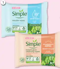 Good Price Pharmacy Simple Micellar or Instant Glow Face Wipes offer