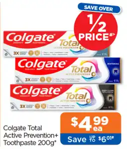 Good Price Pharmacy Colgate Total Active Prevention+ Toothpaste offer