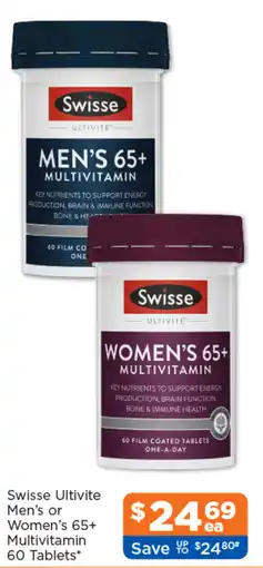 Good Price Pharmacy Swisse Ultivite Men's or Women's 65+ Multivitamin offer