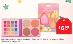 Good Price Pharmacy BYS Neon Pop Mega Makeup Palette 20 Piece or Vacay Vibes 3 Piece Sponge Kit offer