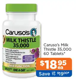 Good Price Pharmacy Caruso's Milk Thistle 35,000 offer