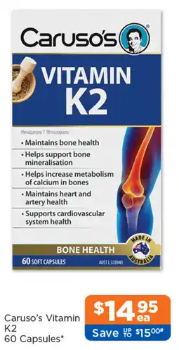 Good Price Pharmacy Caruso's Vitamin K2 offer