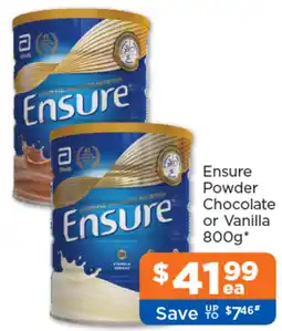Good Price Pharmacy Ensure Powder Chocolate or Vanilla offer