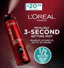 Chemist Warehouse L'Oréal Paris Infallible 3-Second Setting Mist offer