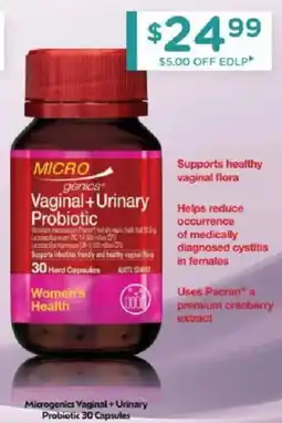 Chemist Warehouse Microgenics Vaginal + Urinary Probiotic offer