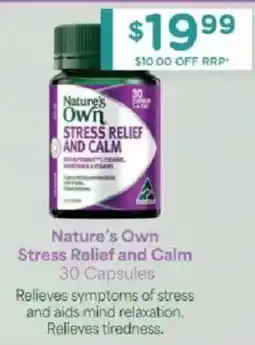 Chemist Warehouse Nature's Own Stress Relief and Calm offer