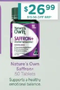 Chemist Warehouse Nature's Own Saffron+ offer