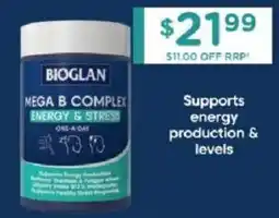 Chemist Warehouse Bioglan Mega B Complex Energy & Stress offer