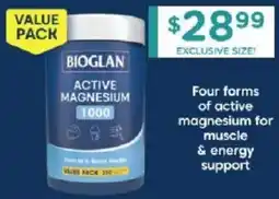 Chemist Warehouse Bioglan Active Magnesium 1000 offer