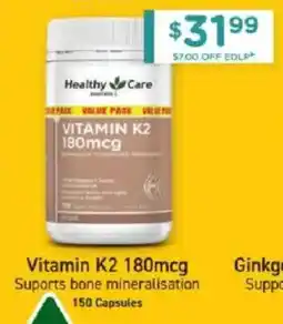 Chemist Warehouse Healthy Care Vitamin K2 180mcg offer