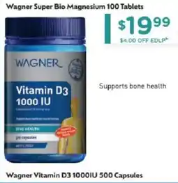 Chemist Warehouse Wagner Vitamin D3 1000IU offer