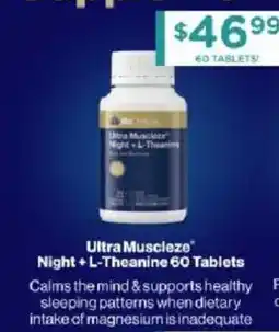 Chemist Warehouse Ultra Muscileze Night + L-Theanine 60 Tablets offer