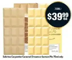 Chemist Warehouse Sabrina Carpenter Caramel Dream or Lemon Pie 75ml edp offer