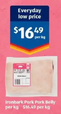 ALDI Ironbark Pork Pork Belly offer