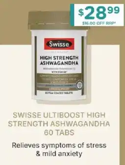 Chemist Warehouse Swisse Ultiboost High Strength Ashwagandha offer