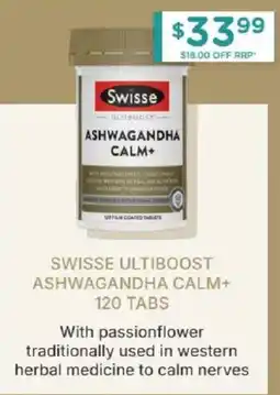Chemist Warehouse Swisse Ultiboost Ashwagandha Calm+ offer