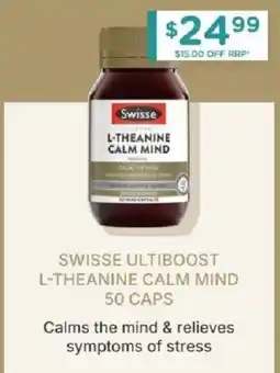 Chemist Warehouse Swisse Ultiboost L-Theanine Calm Mind offer