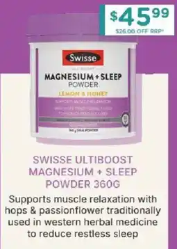 Chemist Warehouse Swisse Ultiboost Magnesium + Sleep Powder offer