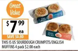Supabarn This Is Us Sourdough Crumpets/English Muffins offer