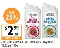 Supabarn Ceres Organics Rice & Corn Cakes offer