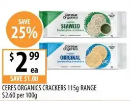 Supabarn Ceres Organics Crackers offer