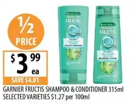 Supabarn Garnier Fructis Shampoo & Conditioner offer