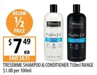 Supabarn TRESemmé Shampoo & Conditioner 750ml Range offer