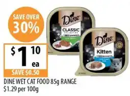 Supabarn Dine Wet Cat Food 85g Range offer