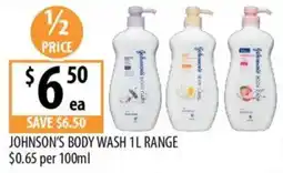 Supabarn Johnson's Body Wash 1L Range offer
