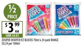 Zooper Dooper Ice Blocks