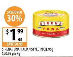 Supabarn Sirena Tuna Italian Style in Oil offer