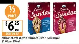 Supabarn Bulla Creamy Classic Sundae Cones offer