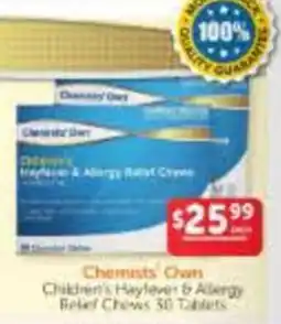 WHOLELIFE Chemists Own Children's Hayfever & Allergy Relief Chews offer