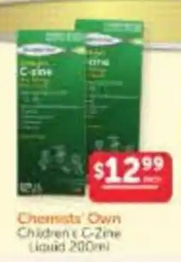 WHOLELIFE Chemists' Own Children's C-Zine Liquid offer