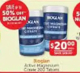 WHOLELIFE Bioglan Active Magnesium Citrate 200 Tablets offer