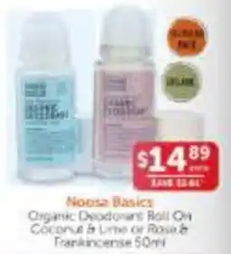 WHOLELIFE Noosa Basics Organic Deodorant Roll On offer
