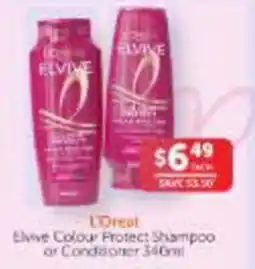 WHOLELIFE L'Oreal Elvive Colour Protect Shampoo or Conditioner offer