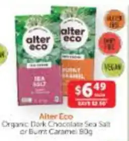 WHOLELIFE Alter Eco Organic Dark Chocolate Sea Salt offer