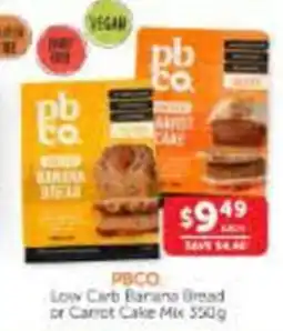 WHOLELIFE PBco Low Carb Banana Bread or Carrot Cake Mix offer