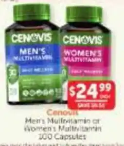 WHOLELIFE Cenovis Men's Multivitamin or Women's Multivitamin offer