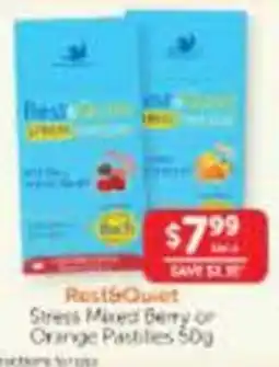 WHOLELIFE Rest&Quiet Stress Mixed Berry or Orange Pastilles offer