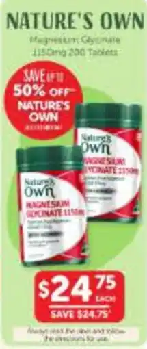 WHOLELIFE Nature's Own Magnesium Glycinate offer