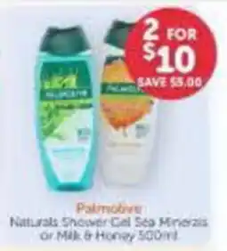 WHOLELIFE Palmolive Naturals Shower Gel Sea Minerals or Milk & Honey 500ml offer
