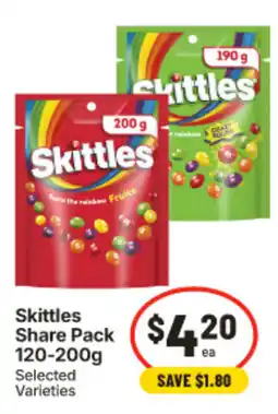 IGA Skittles Share Pack Selected Varieties offer