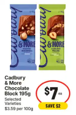 IGA Cadbury & More Chocolate Block offer