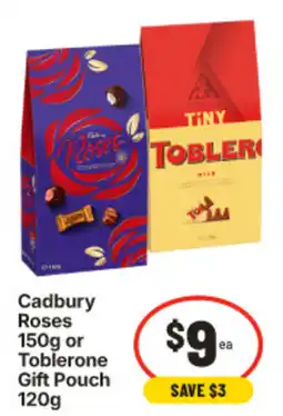 IGA Cadbury Roses or Toblerone Gift Pouch offer