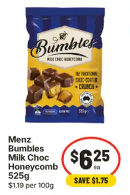 IGA Menz Bumbles Milk Choc Honeycomb offer